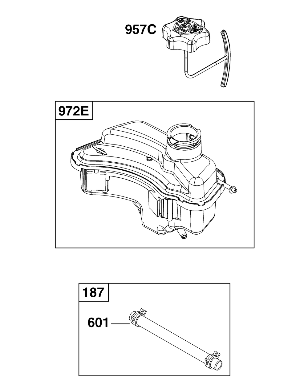 Fuel Supply Group Diagram and Parts List for 020000 - 09Z999 Briggs and Stratton Engine